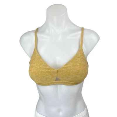 Sutiã esportivo Alo Yoga amarelo sem mangas treino corrida atlético crop top tamanho XS - Imagem 1 de 3