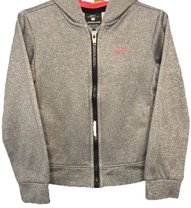 Nike Dri Fit Toddler Girls Jacket Full Zip Coat Gray Pink Hoodie Size 4T - Picture 1 of 11