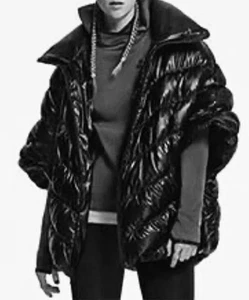 ❤️ Nike Black Feather Down Poncho Zip Avant Grade Athletic Travel Jacket Coat - Picture 1 of 7