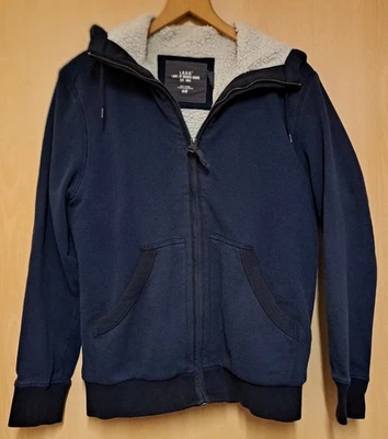 H&M dunkelblaue Damen-Kapuzen-Sweatjacke mit Teddy-Innenfutter Gr. S - Bild 1 von 4