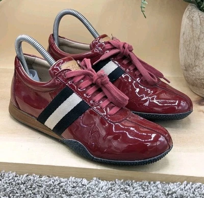 Bally Shoes Francisca Women's Size 6 Red Patent Leather Trainers  - Image 1 of 4