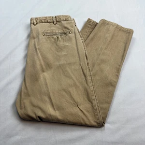 PETER MILLAR Mens Soft Touch Khaki Chino Pants Flat Front Pima Cotton Size 36 - Picture 1 of 10