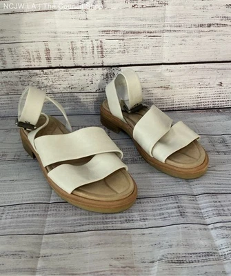 Women's Rag & Bone Slayton Cream Leather Sandal Size 7.5 - Image 1 of 4