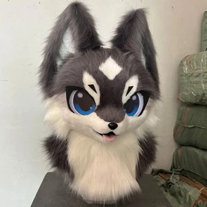 Animal Head Costume Cat Furry Dog Head Costume Halloween Role-playing Costume - Picture 1 of 19