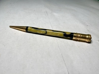 Винтажный Parker Duofold механический карандаш желтый и черный мрамор Swirl кольцо Топ - Изображение 1 из 3