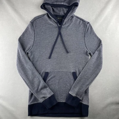 Banana Republic Hoodie Mens M Blue Knit Pullover Kangaroo Pocket Drawstring Cozy - Image 1 of 4