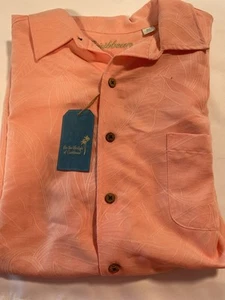 Caribbean Silk Camp Outdoor Shirt NWT Coral Men's XLT - Afbeelding 1 van 5