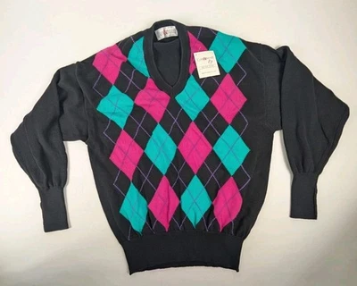 Suéter De Colección Clark & Gregory Para Hombres Cuello en V Algodón Verde/Negro Golf Nuevo Con Etiquetas Nuevo en Lote Antiguo Foto 1 de 4