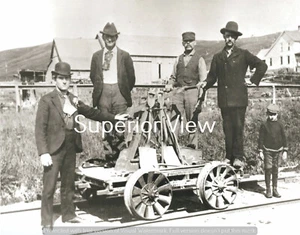 Alter Zeit Eisenbahn Handwagen Eisenbahn Gleis Handpumpenwagen Oldtimer Handwagen TOP - Bild 1 von 1
