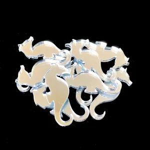 Seahorse Shaped Crafting Mirrors Pks 10, Many Colours/Sizes, Engraving/Hoops - Picture 1 of 3