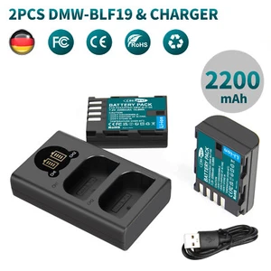 2× DMW-BLF19 BLF19E Akku Für Panasonic Lumix DMC-GH5 GH4 GH3 DC-G9 + Ladegerät - Bild 1 von 19