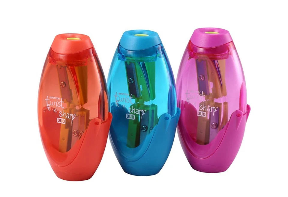 Bostitch Office Twist-n-sharp Manual Pencil Sharpener 2 Holes for Standard and