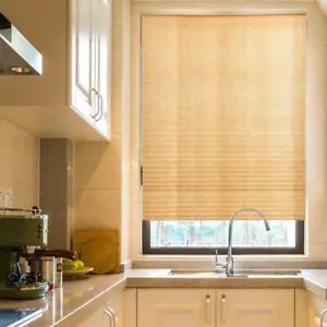 Self-Adhesive Pleated Half Blackout Window Curtain Bathroom Balcony Shades Blind - Picture 1 of 21