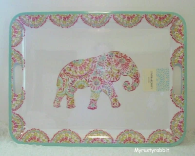 Cynthia Rowley Elephant Serving Platter Tray Melamine - Indoor Outdoor 18" - Image 1 of 3