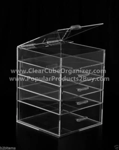 305 Displays 4 ausziehbare Schubladen plus eine mit Deckel Acryl Würfel Make-up Organizer - Bild 1 von 6