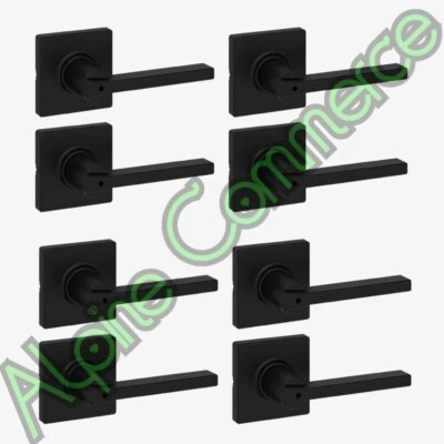 *8 juegos* Manija de puerta con bloqueo de privacidad interior mate Kwikset Casey 93002-943 Foto 1 de 4