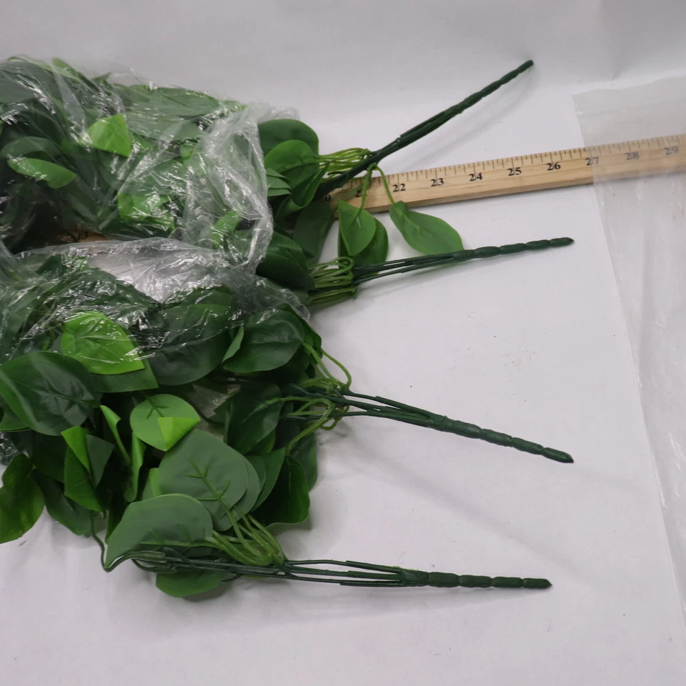 (4-Pk) Wofair Plantas Colgantes Artificiales Hojas de Hiedra Falsas Poliéster Verde Foto 1 de 4