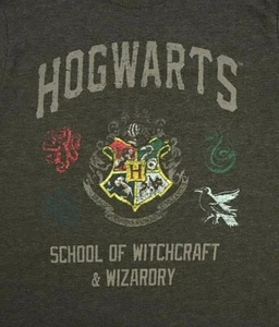 Harry Potter Hogwarts School of Witchcraft & Wizardry T-shirt L Large Gray - Picture 1 of 3