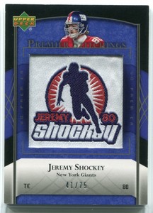 2007 Upper Deck Premier Stitchings Variation 64 Jeremy Shockey Patch 41/75