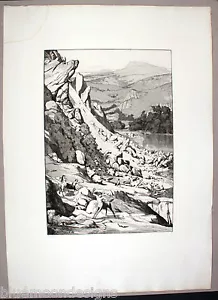 MAX KLINGER 1881 " Bergsturz " Original Radierung Intermezzi Opus IV Centauren - Bild 1 von 9