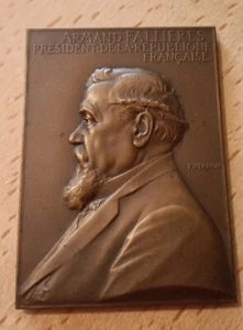 MEDAILLE BRONZE ♦ ARMAND FALLIERES - PRESIDENT - F. VERNON - MINISTERE AFFAIRES - Picture 1 of 3