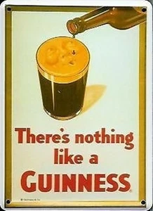 Guinness Face On Glass miniature metal sign / postcard 110mm x 80mm - Picture 1 of 1