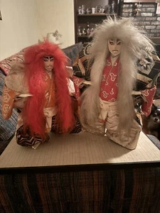 Vintage Rare Japanese Kabuki Dolls On Stand  - Picture 1 of 4