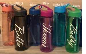 Personalised Water Bottle Drinks Bottle Sports Bottle 750ml School Exercise - Picture 1 of 12