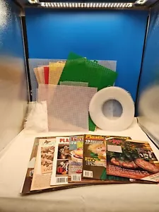 Lot of Mixed Rectangle & Circle Mesh Darice Plastic Canvas Sheets & Booklets - Picture 1 of 14