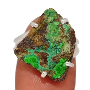 Natural Conichalcite 925 Sterling Silver Ring Jewelry s.7.5 CR69513 - Picture 1 of 1