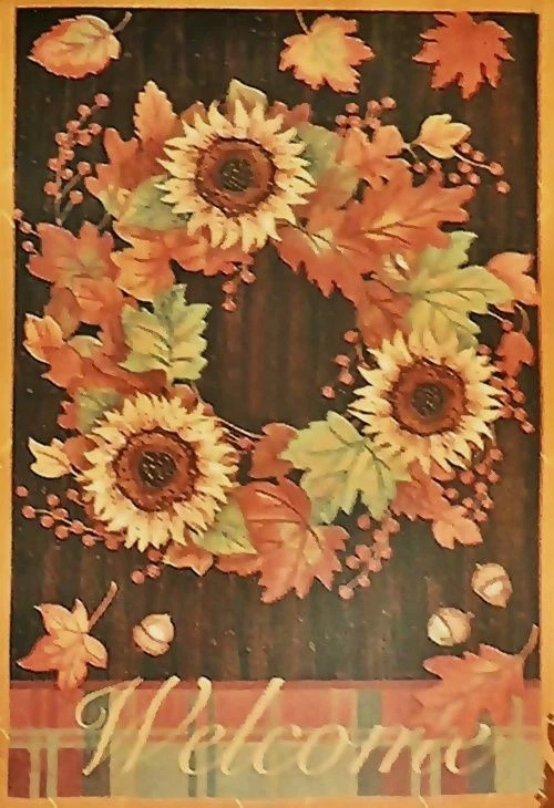 Evergreen Enterprises 131351 Regular Flag - Fall Wreath