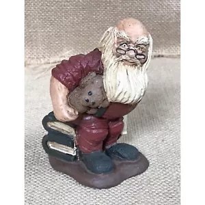Papá Noel en libros estatuilla de resina rústica Navidad granja casa núcleo - Imagen 1 de 10