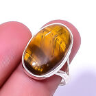 Yellow Tiger Eye - South Africa Gemstone 925 Sterling Silver Ring S.7.5 A38
