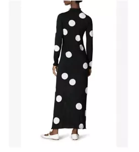Carolina Herrera Intarsia Polka Dot Long Sleeve Silk Blend Dress small S READ - Picture 1 of 11