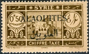 Alaouites 1925 Moschea sovrastampata MNH (SC# J6) - Foto 1 di 1