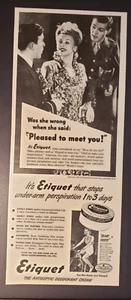 1943 Etiquet The Antiseptic Deodorant Cream Buy War Bonds & Stamps Print Ad - Picture 1 of 1