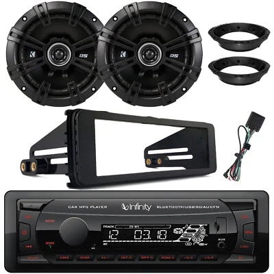 Receptor de Radio FM Infinity, 2x Altavoces 6.5" 240W con Adaptadores, Kit de Instalación Harley Foto 1 de 4