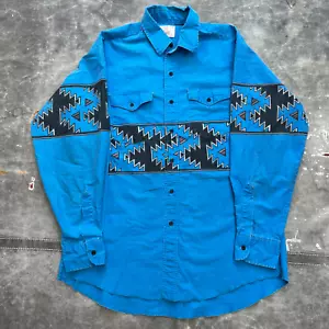 Vintage Duke Western Aztec Wrangler Brushpopper Type Shirt - Picture 1 of 6