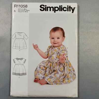 Simplicity Pattern R11058 Dresses Gathered Skirt Back Zipper XS S M L UNCUT - Image 1 of 4