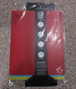 Set of 4 Emeril Lagasse Non Skid Color Coded 15” x 12” Cutting Board Mat Set - Picture 1 of 4