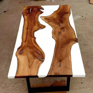 72"x36"Modernistic White Natural Edge River Style Centre Dining Table Top - Picture 1 of 1