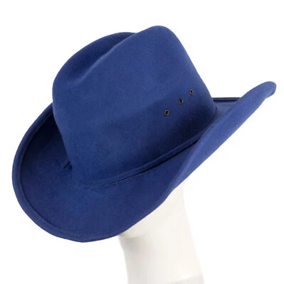 Sombrero de vaquero de fieltro azul real -- Sombreros de OZ -- Vendedor 100 % australiano Foto 1 de 4