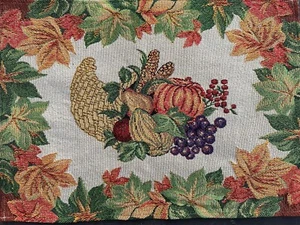 4er Set Gobelin Tischsets Herbst Ernte Erntedank Kürbisse Blätter Kürbisse - Bild 1 von 5