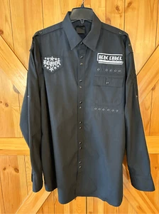 Blac Label Long Sleeve Black Shirt Snap Closure Size 2XL (0549) Read - Picture 1 of 10