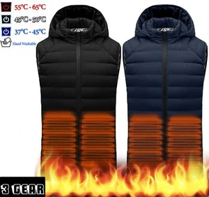 Beheizte Hoodie Weste warme Winter elektrische Jacke Männer Frauen 9 Heizzonen - Bild 1 von 33