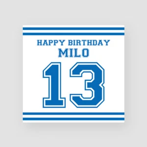 Personalised Handmade 13th Birthday Card For Boy Son Grandson Baseball Varsity - Picture 1 of 3