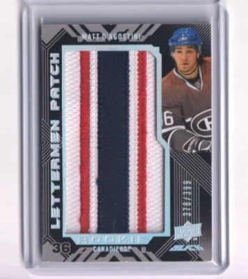 2008-09 Upper Deck Black Letterman Patch Rookie 68 Matt D'Agostini /399 Canadien - Image 1 of 2