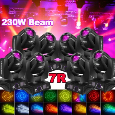 230W 7R Beam Bulb Gobo 8+16 Prism Moving Head DMX LED Stage Light Disco DJ Party - Image 1 of 4