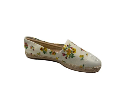 Tory Burch Color Block Flat Espadrille 尺寸 9.5 英寸奶油色多帆布和皮革 — 第 1/4 张图片