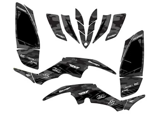 All Years RAPTOR 350 APACHE Grey Senge Graphics Kit Compatible with Yamaha - Picture 1 of 7